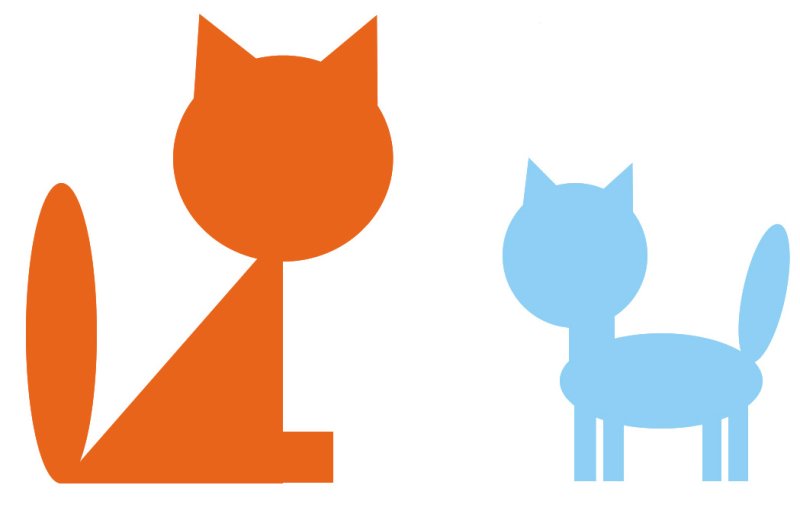 Кот из геометрических фигур аппликация