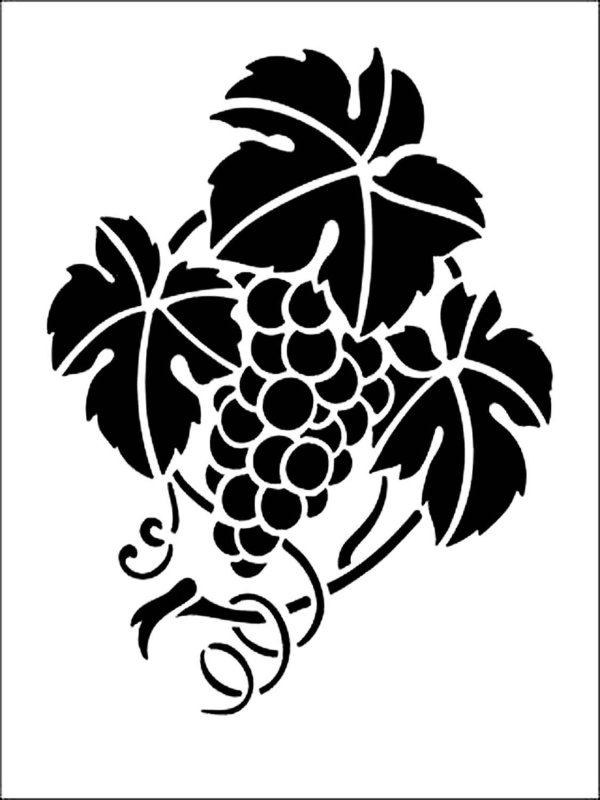 Трафареты для декора виноград