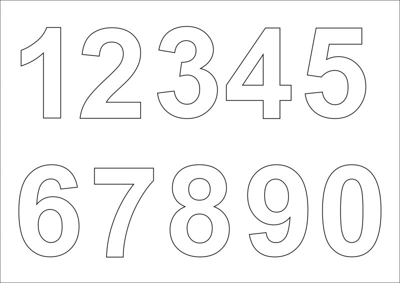 Трафарет шаблоны цифры