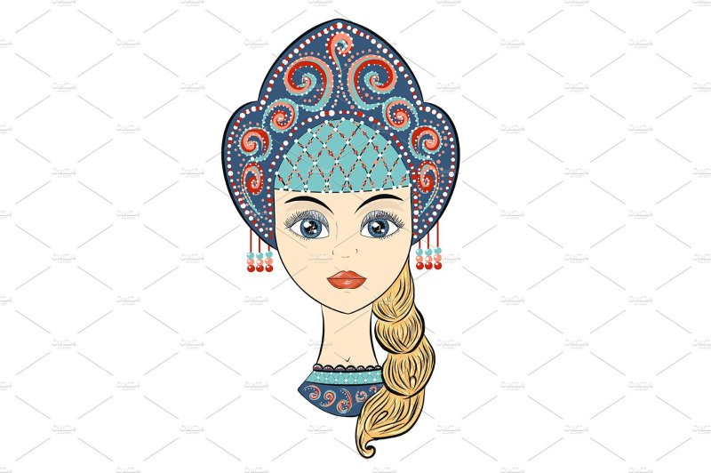 Русская красавица рисунок