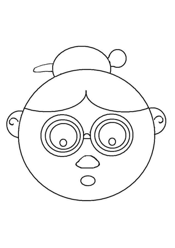 Раскраска лицо бабушки и дедушки