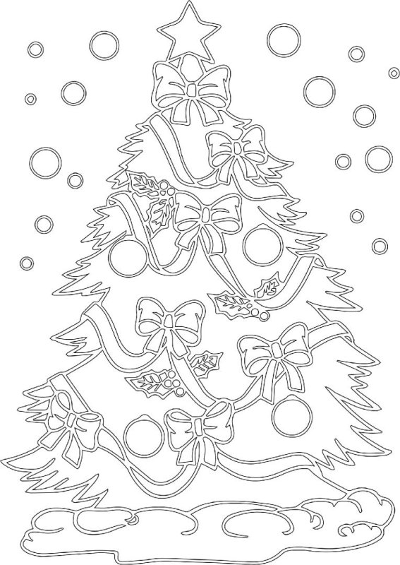 Вытынанки новогодние елка