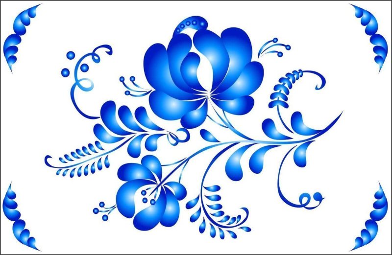 Гжельская роспись орнаментальная роспись