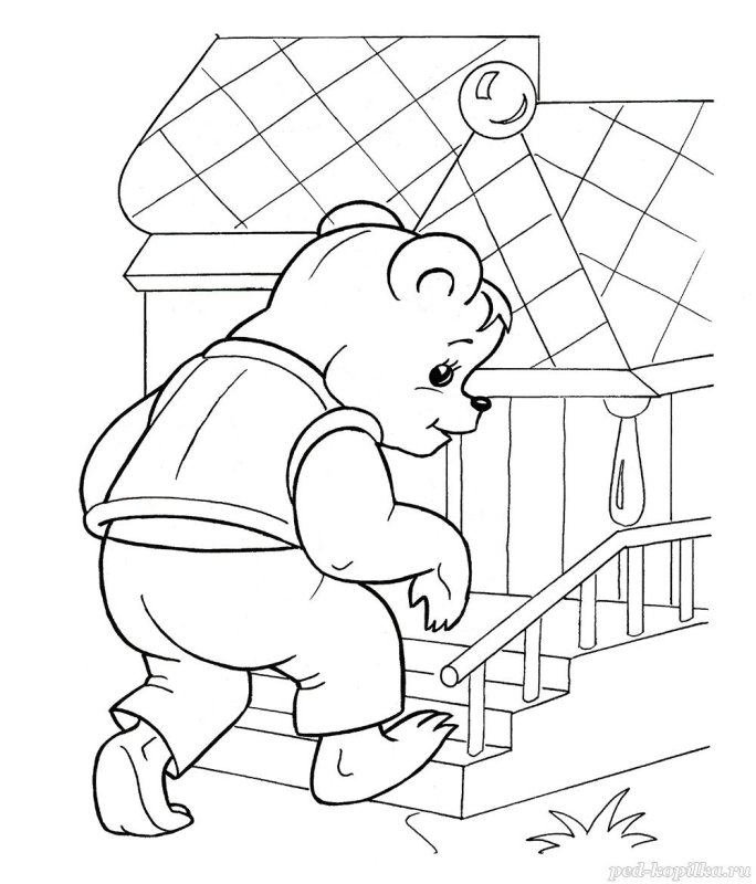 Герои сказки Теремок раскраска медведь