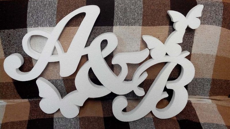 Декор на свадьбу из пенопласта