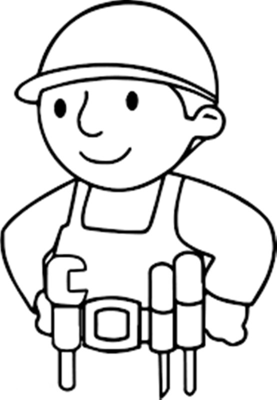 Профессия Строитель раскраска