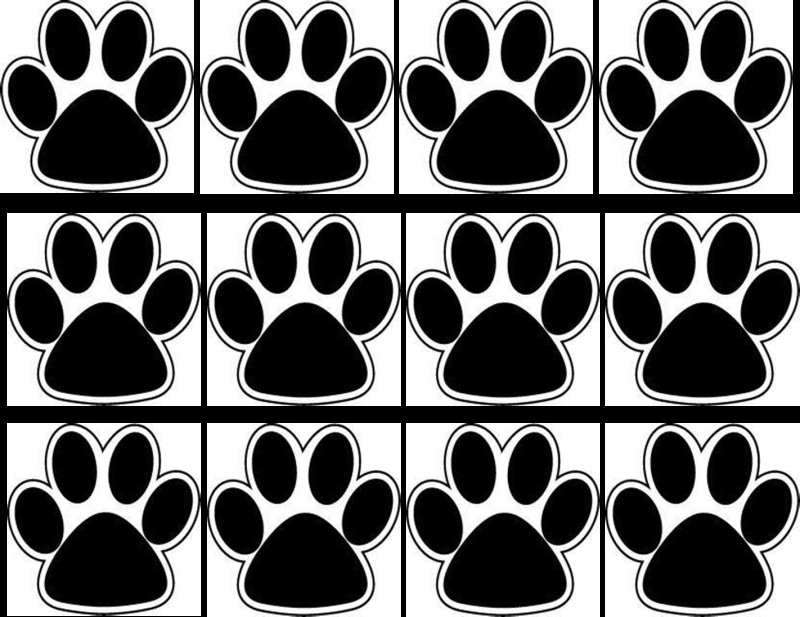 Кошачьи лапки трафарет