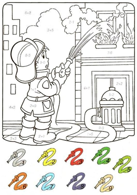 Пожарная безопасность раскраска для малышей
