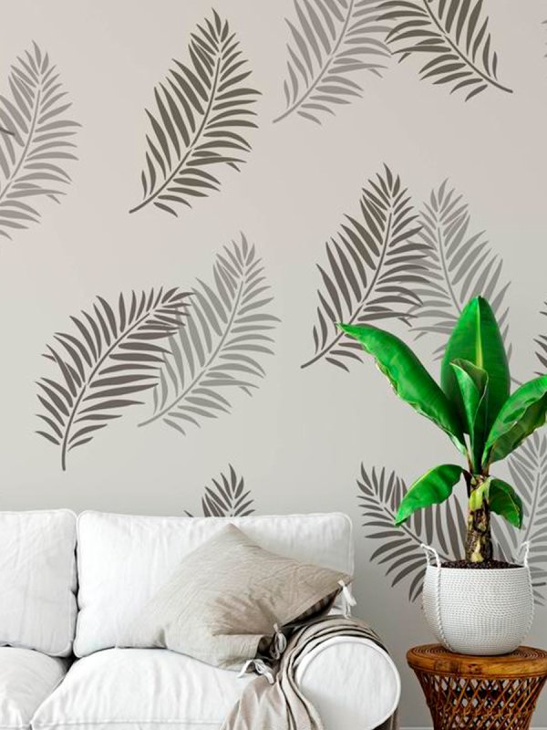 Трафарет папоротника на стену