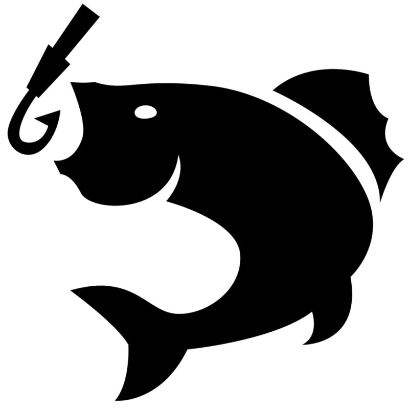 Рыба на крючке силуэт