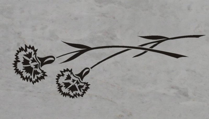 Гвоздики трафарет для вырезания на окна