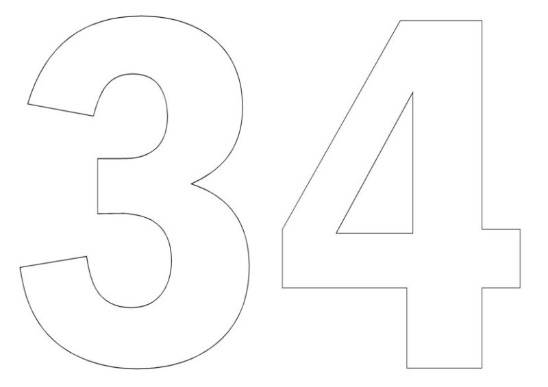 Трафарет для торта цифра 3