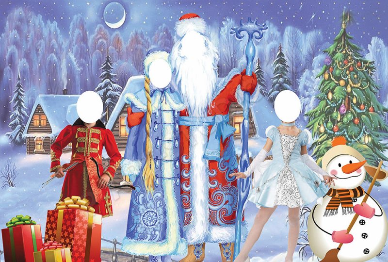 Баннер дед Мороз и Снегурочка