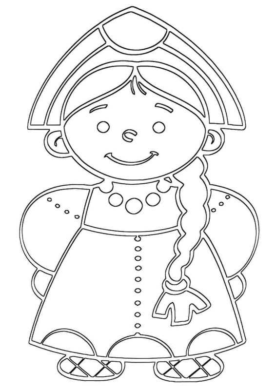 Раскраска русская красавица