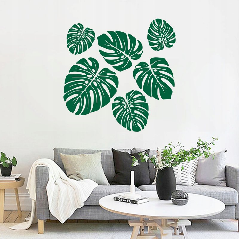 Тропические листья на стене
