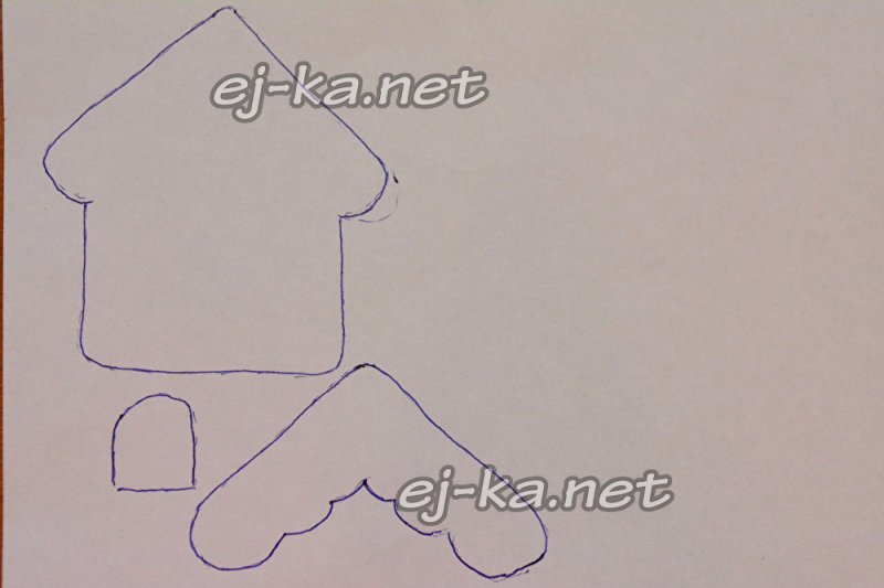 Пряничный домик из фетра выкройка