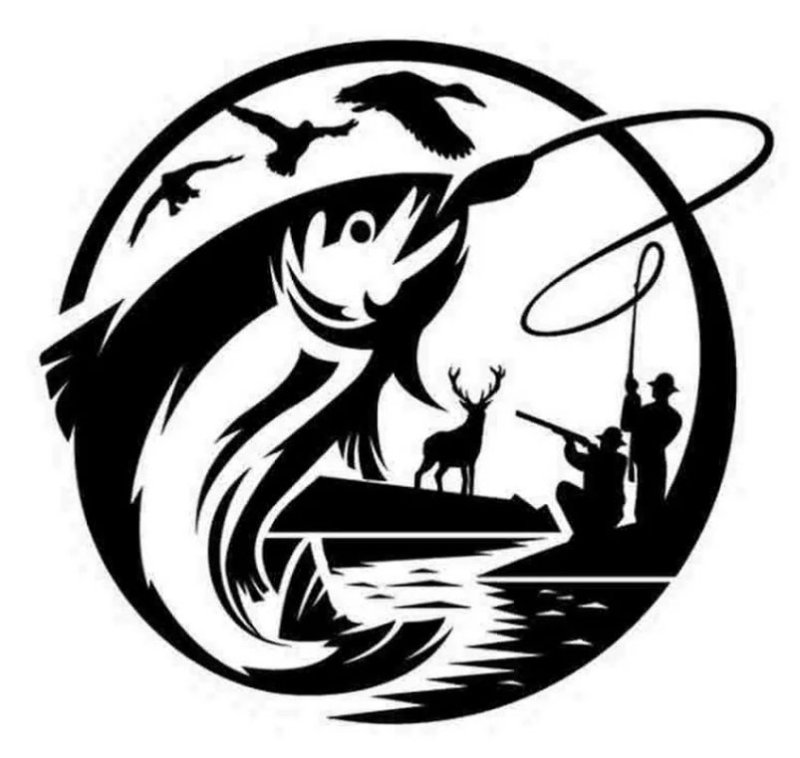 Наклейки на авто охота и рыбалка