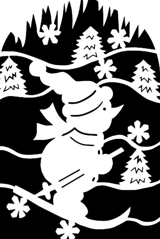 Трафареты на окна новогодние