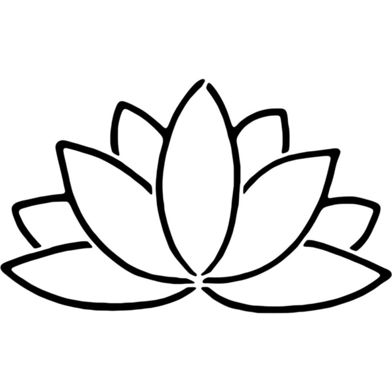 Лотос контур для вырезания