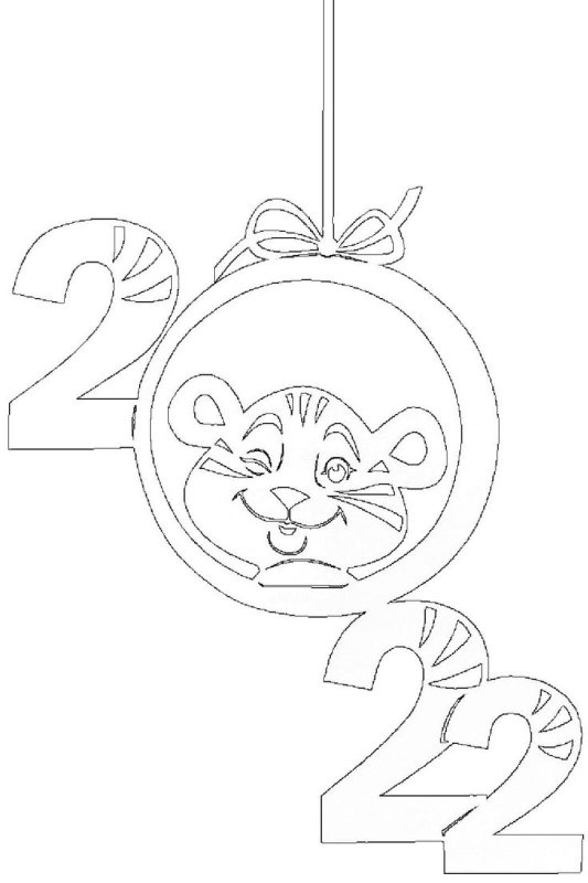 Трафарет на окна новый год 2022