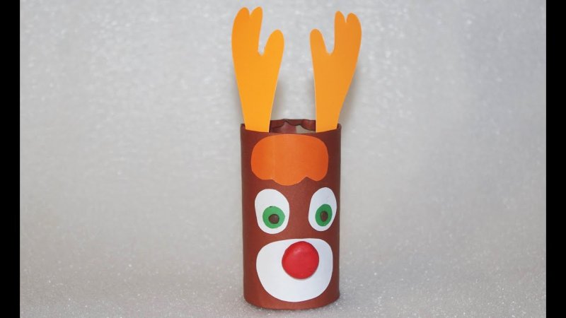 Поделка олень из втулки