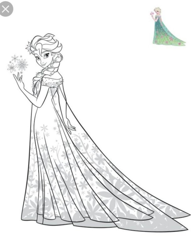 Раскраски принцессы Диснея Эльза