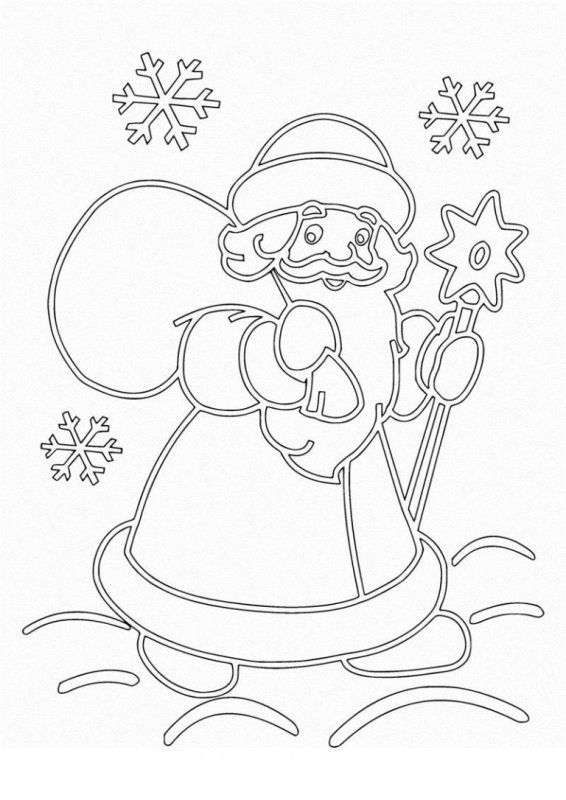 Трафарет Деда Мороза на окно