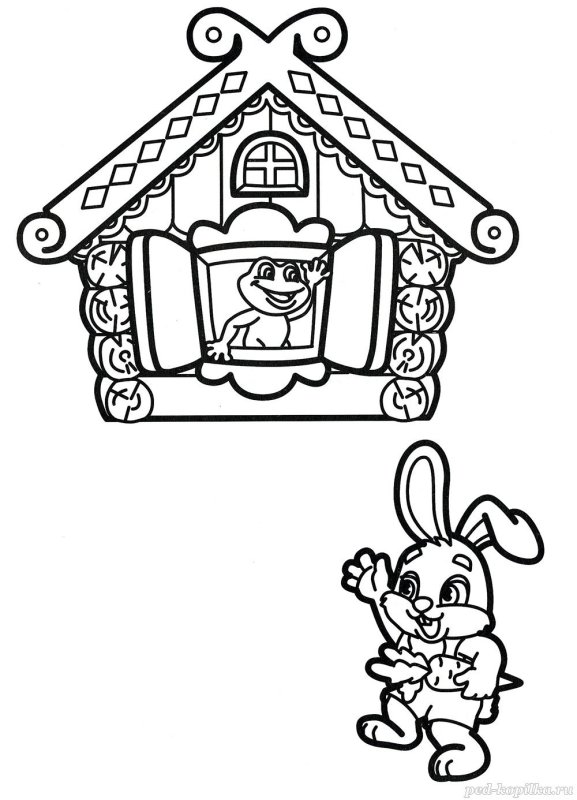 Теремок раскраска для детей