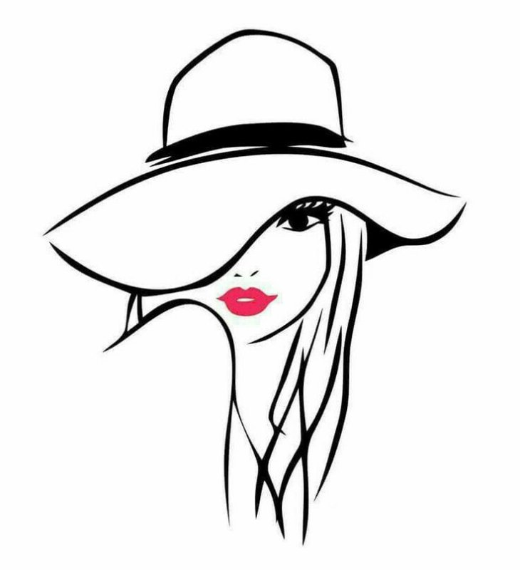 Девушка в шляпке рисунок