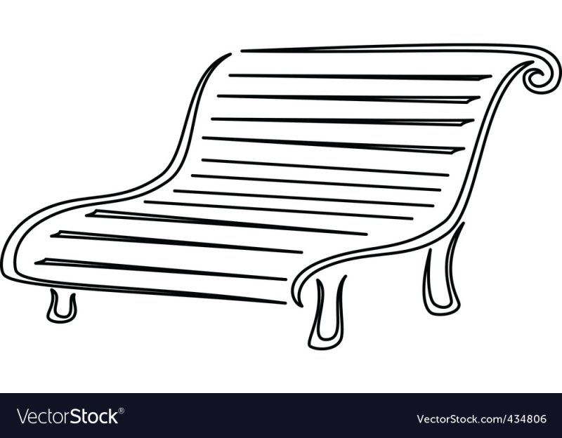 Скамейка раскраска для детей