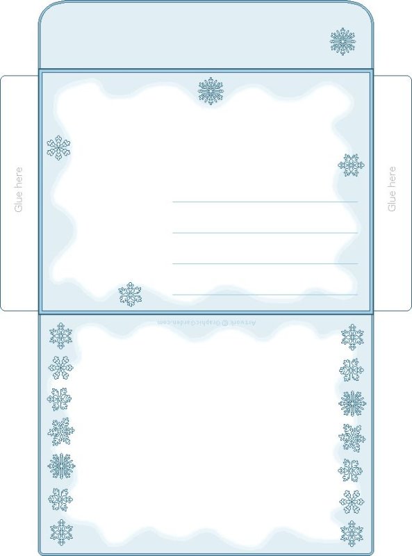 Новогодний конверт шаблон для печати