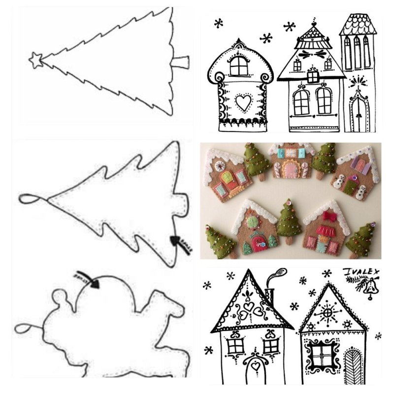 Домик из фетра плоский