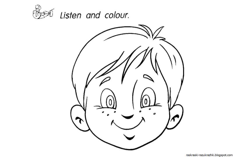 Мордочки детей для раскрашивания