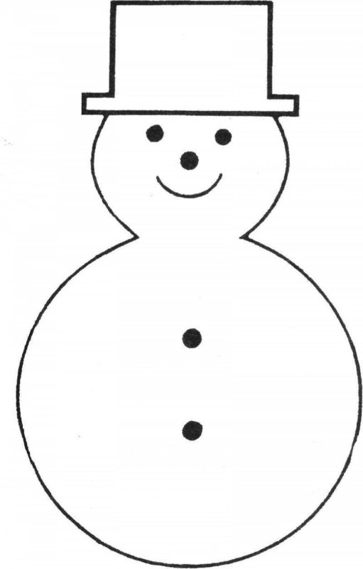 Снеговик шаблон для вырезания