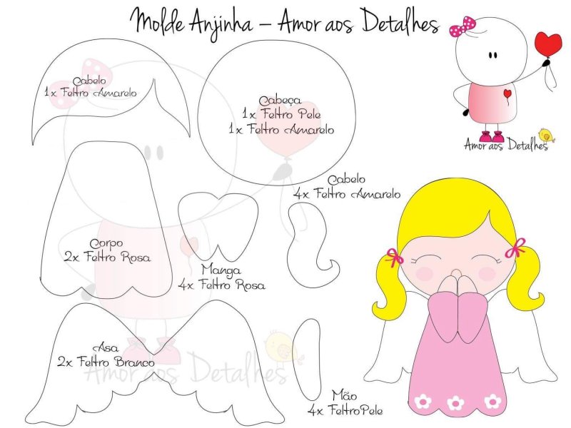 Куколка из фетра выкройка