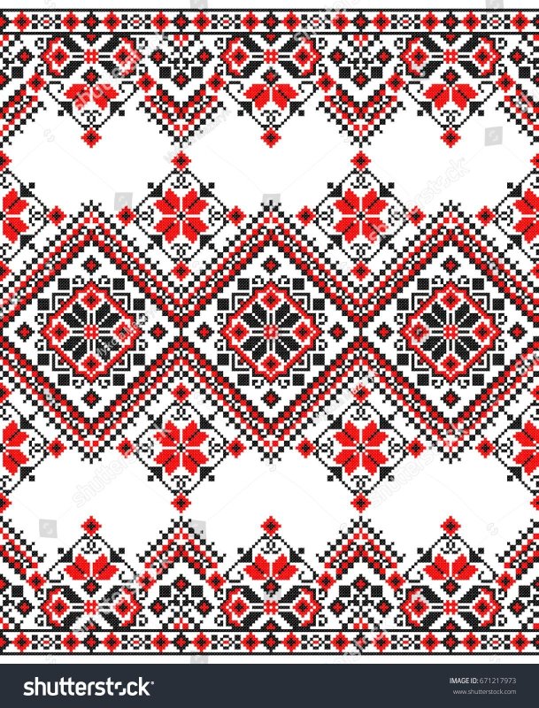 Украинский орнамент на стене