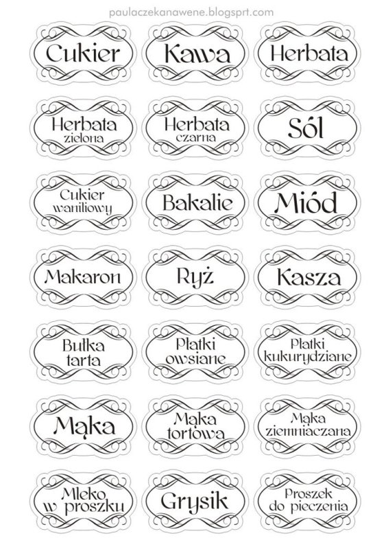 Этикетки для банок с крупами