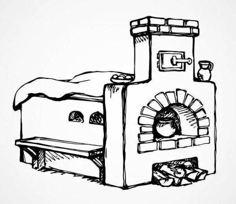 Рисунок русской печки