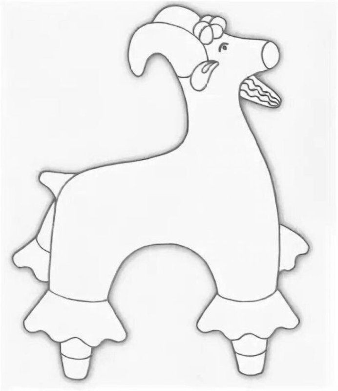 Дымковская игрушка трафарет для дошкольников