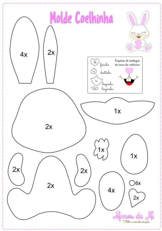 Мордочка зайца из фетра выкройка