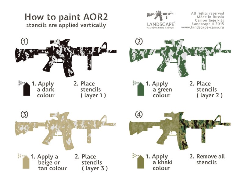 Трафарет для покраски оружия Multicam
