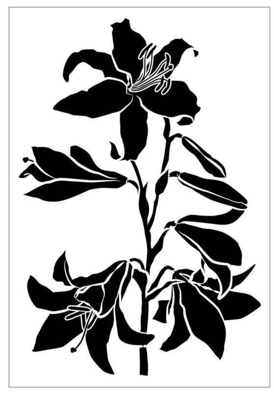 Трафарет лилии для декора