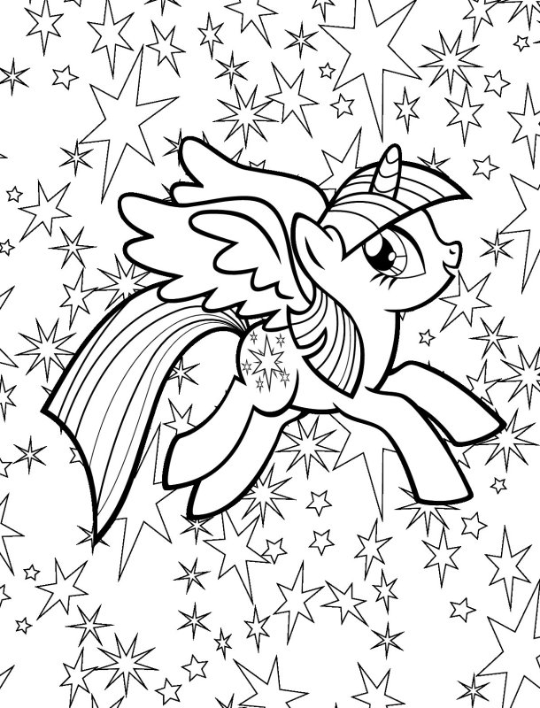 Принцесса Твайлайт Спаркл раскраска