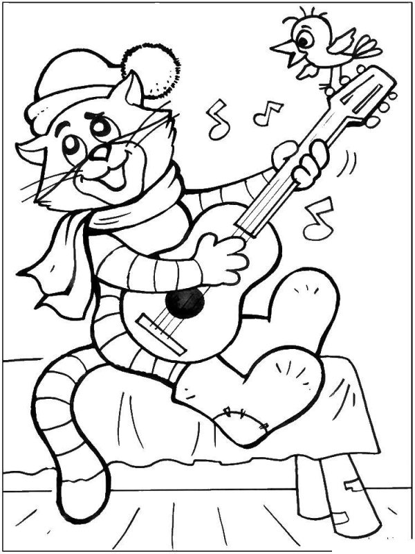 Кот Матроскин раскраска