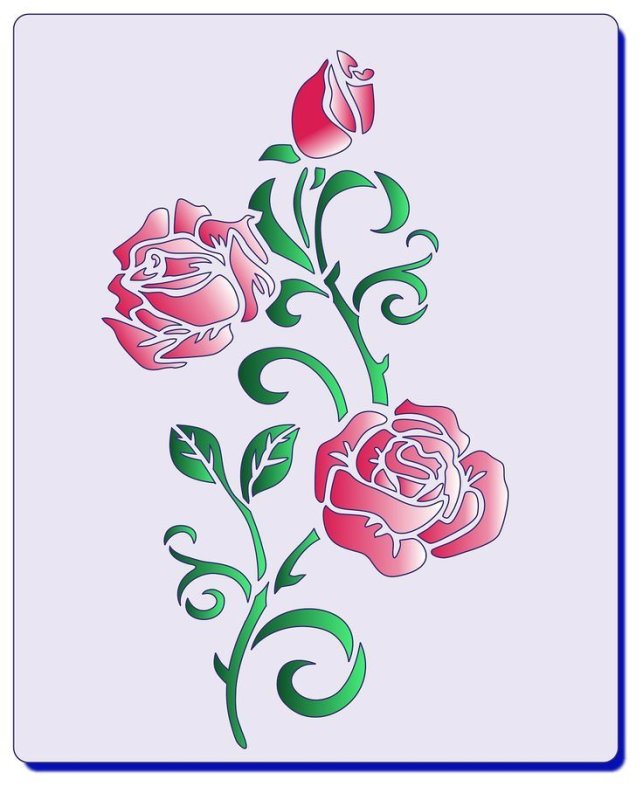 Розы трафареты для росписи