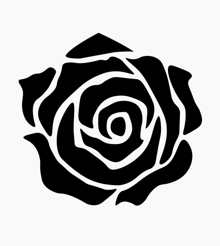 Роза трафарет для рисования