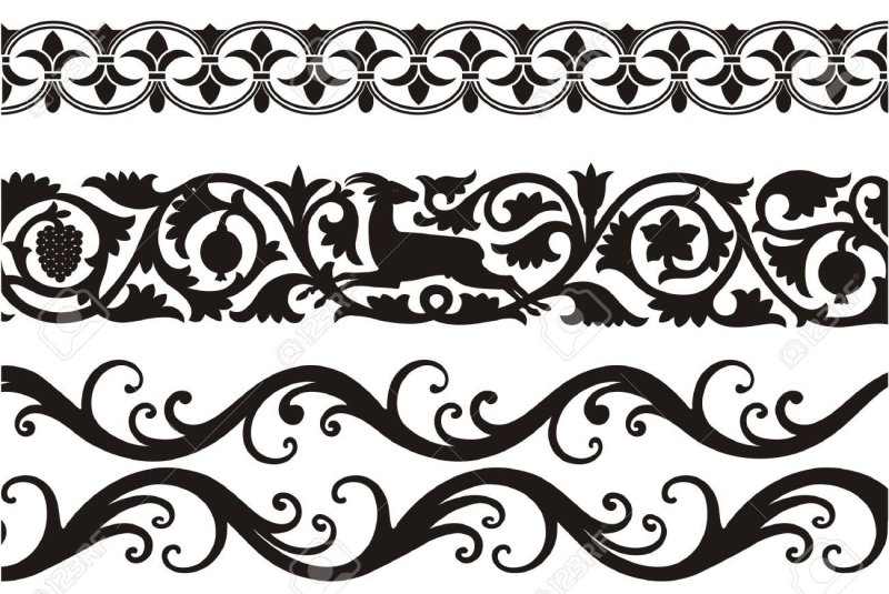 Кубачинский орнамент в полосе