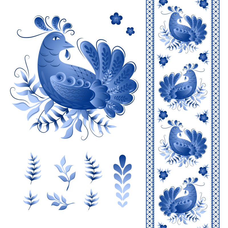 Гжель роспись