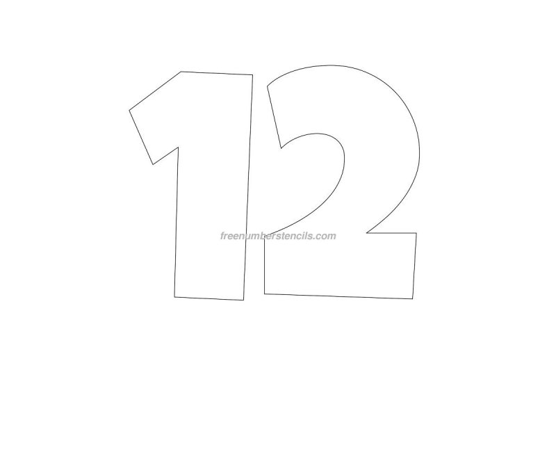 Цифра 12 трафарет