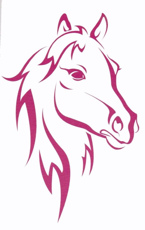 Трафарет тату лошади